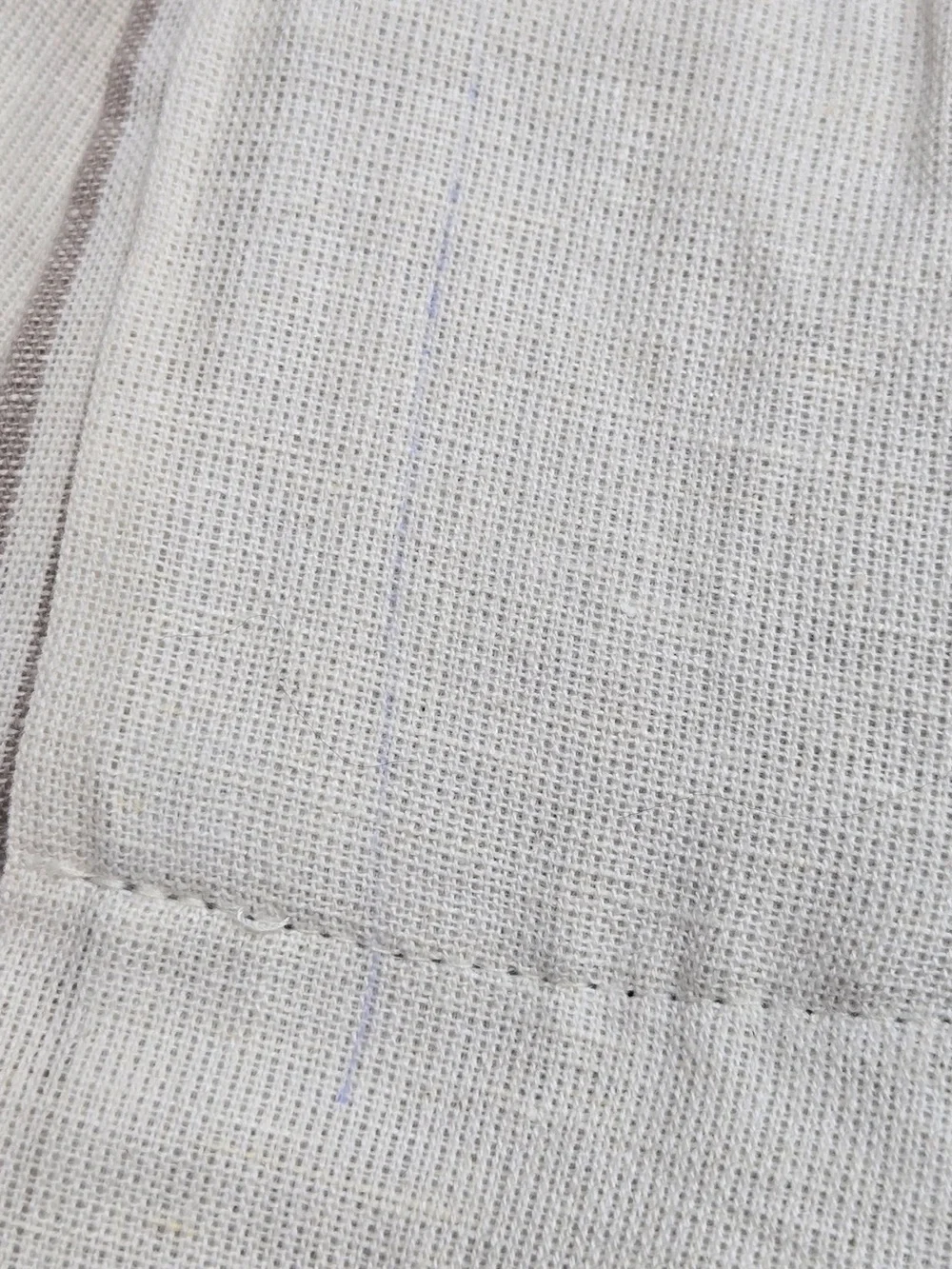 NWT QUINCE Set 2 48x108 Coastal Stripe Linen Cotton True Blackout Curtains 9231